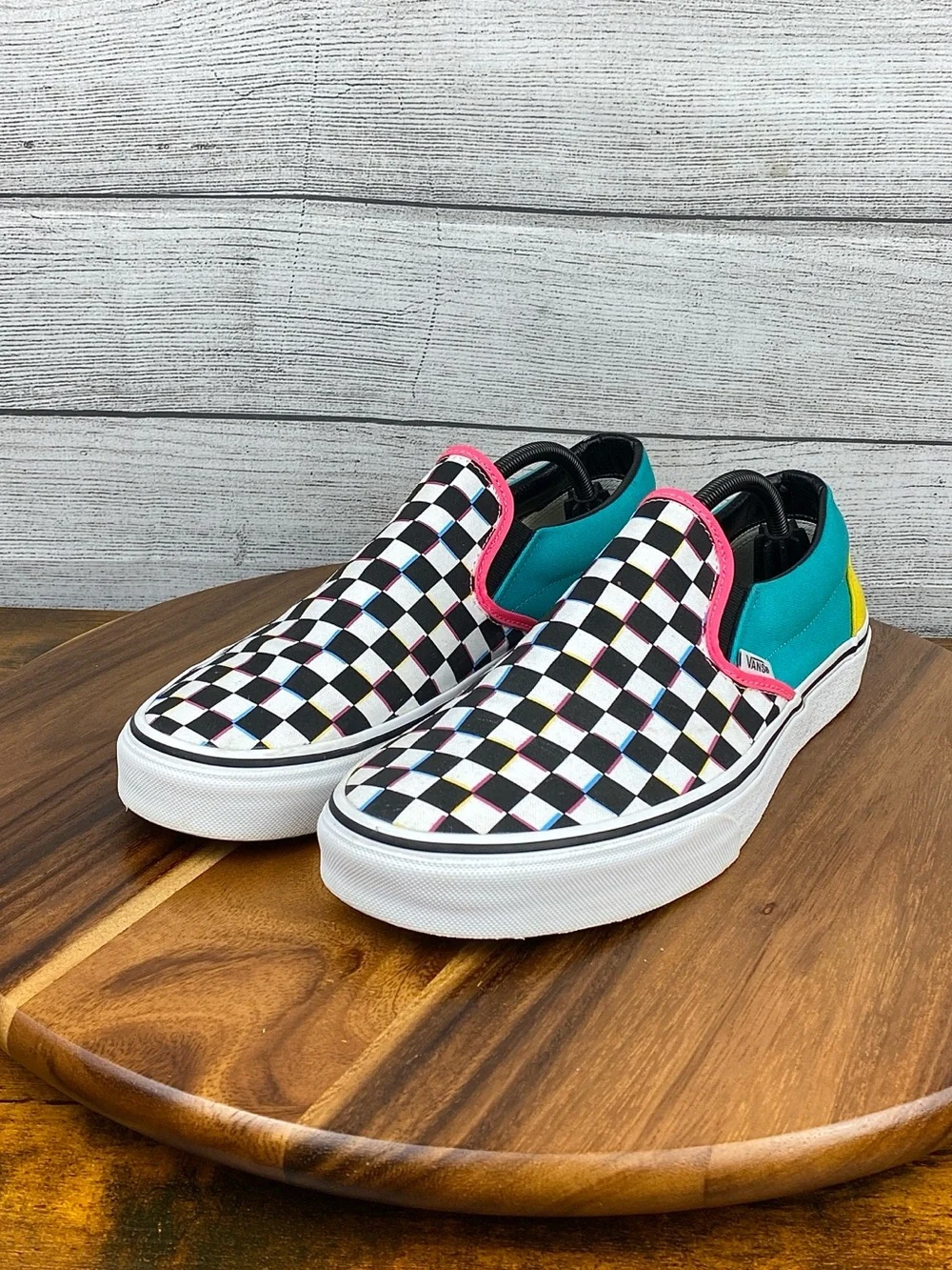Vans Classic Slip On Crazy Retro Checkered Shoes Men’s Size 11.5 Women’s Size 13 - Picture 2 of 12